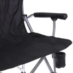 Кресло складное с подлокотниками до 100 кг SJ-0054, 58*58*92 см, цвет: чёрный, ТуристМастер