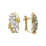 Серьги с фианитом из жёлтого золота 585 пробы JA-S-1312205Р
