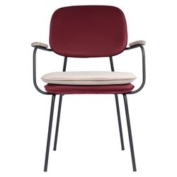 Стул с подлокотниками Pea, велюр, бордовый/бежевый