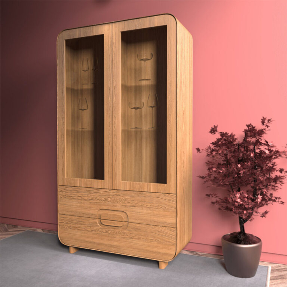 Шкаф-витрина из массива дуба Deo-2