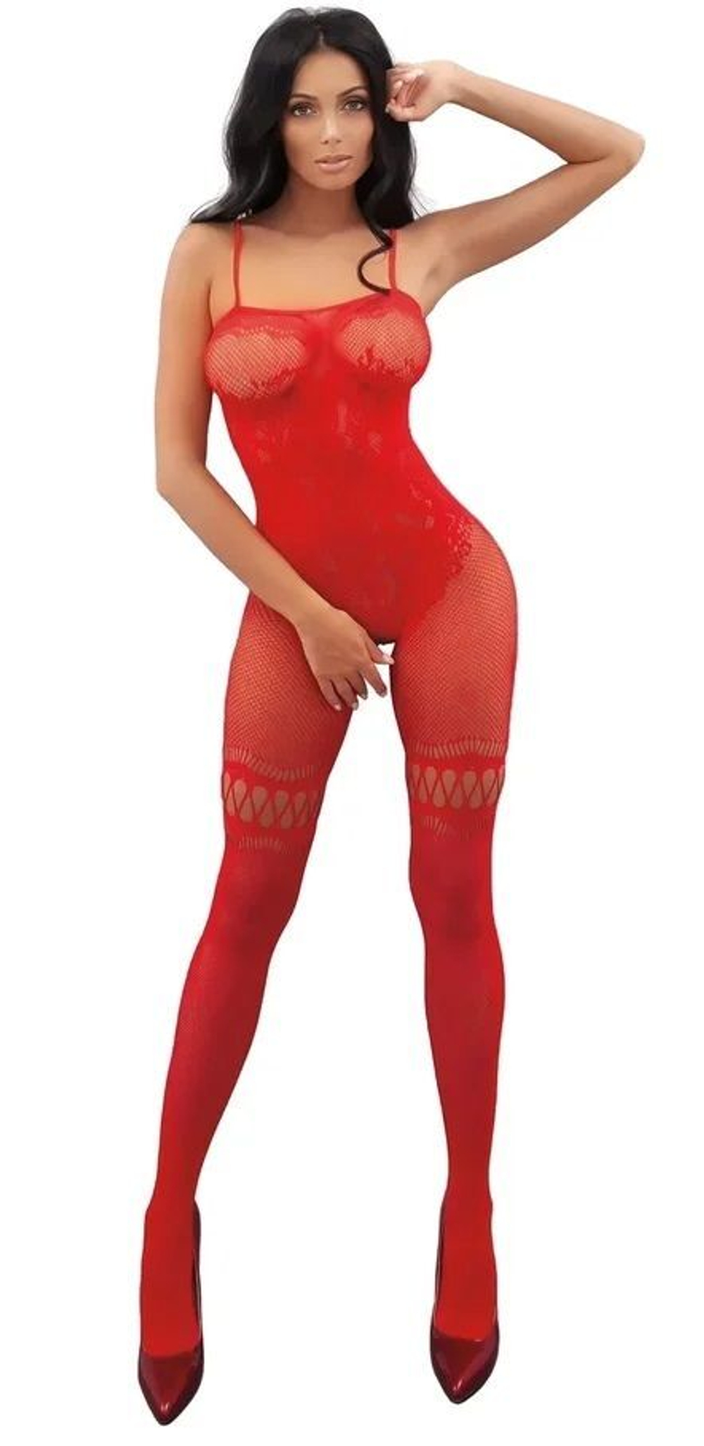 Кэтсьюит-сетка Valencia с интимным доступом (Размер: XL-XXL) (Цвет: черный)