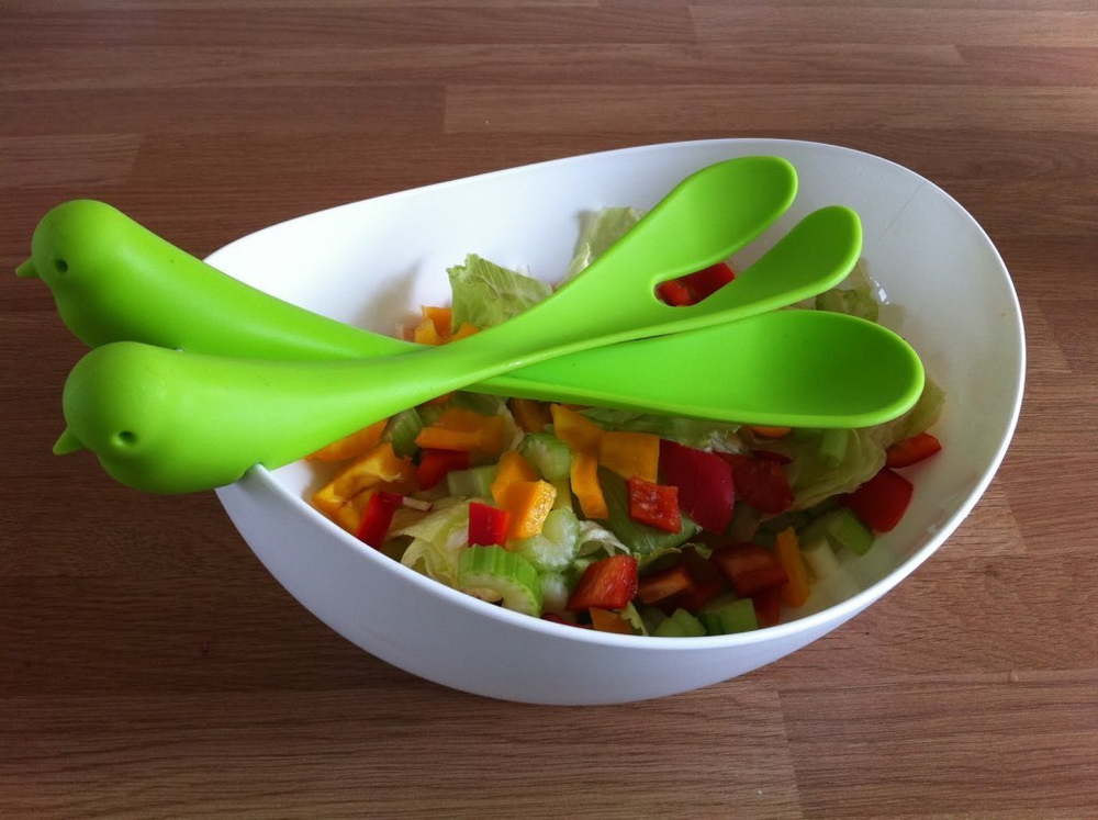 Салатница с ложками sparrow белая