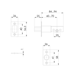 Замок врезной DK.002 BK BL черный
