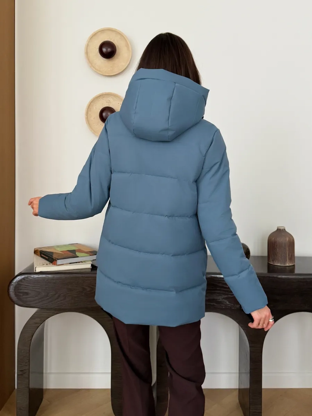 Куртка весенняя удлиненная со съемным капюшоном