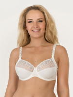 Бюстгальтер с мягкими чашками, украшенными орнаментальной вышивкой (Размер: 80B) (Цвет: темно-синий)