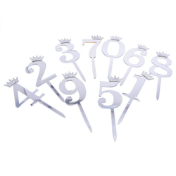 Топпер акриловый  «Цифра 9» (10,5 см, серебряный)