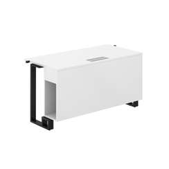 SP.0106.WH.WH.AN / Модуль прямой 1400х700х750 / столешница:белый, подстолье:белый, металлокаркас:антрацит, лючок:серый