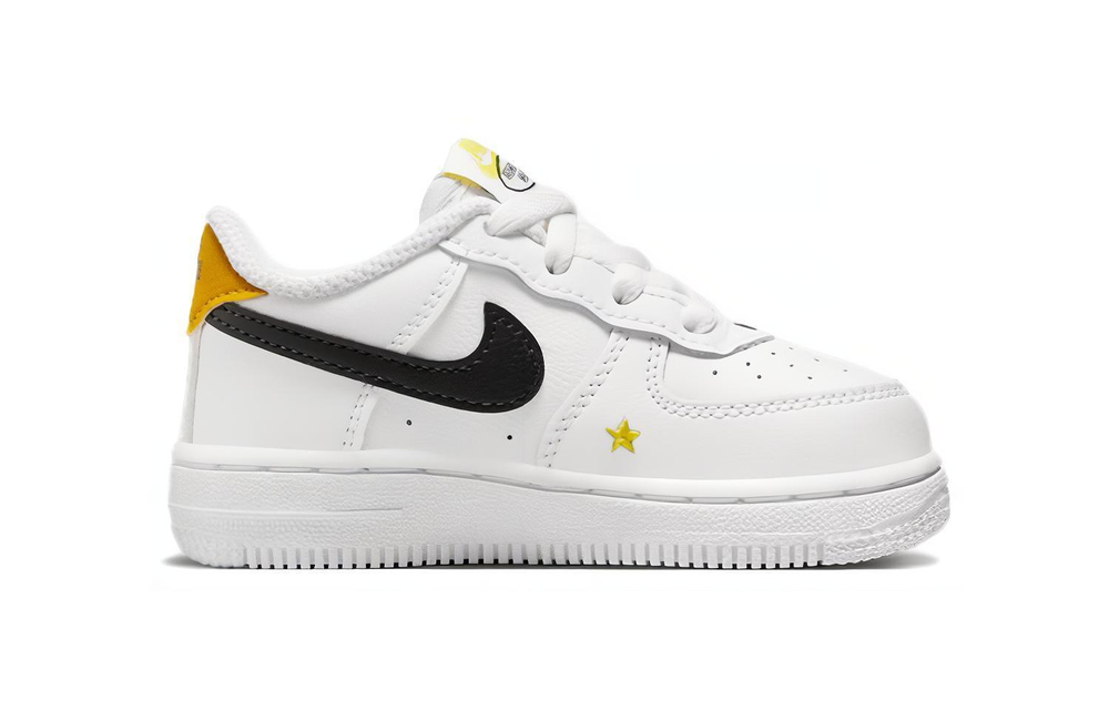 Baby Nike Air Force 1 LV8 casual non-slip wear-resistant low-top sneakers white black yellow