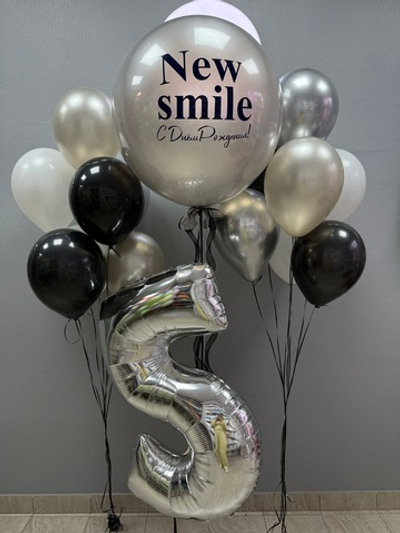 Набор шаров серебро и черный - монохром