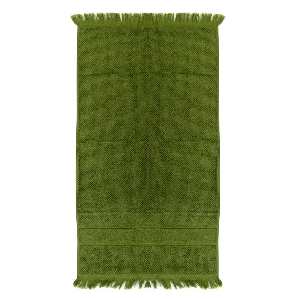 Полотенце для рук с бахромой оливково-зеленого цвета Essential, 50х90 см