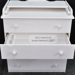 Пеленальный комод деревянный Алиса с откидным столиком, 80х44х88 см, детский широкий комод с 4 ящиками для хранения вещей из массива сосны, белый