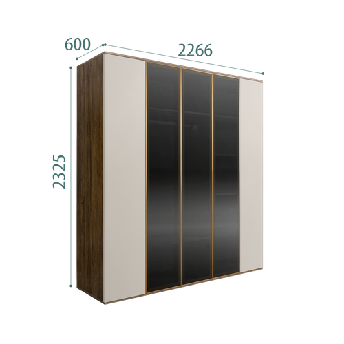 Шкаф 5-и дв. (3 двери стекло)(левая/правая)