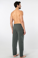 Брюки домашние мужские зеленый с желтым мел.клетка