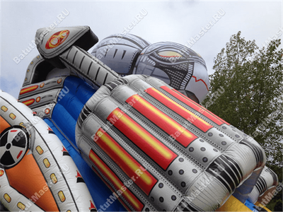 Коммерческий надувной батут-горка "Робот" 15*8*10 м