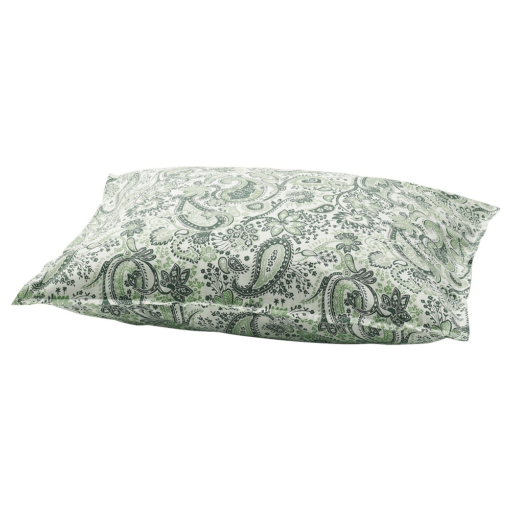IKEA RODGERSIA  (ИКЕА РОДГЕРСИА)  -  Наволочка, зеленый/белый, 50x60 см