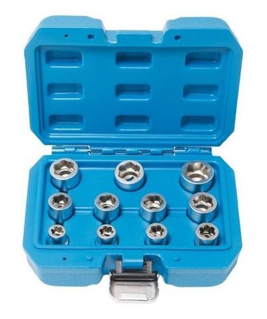 Набор головок-экстракторов Cr-Mo, 11пр.(8-17,19мм),в кейсе RockForce##Rock FORCE RF-911U2