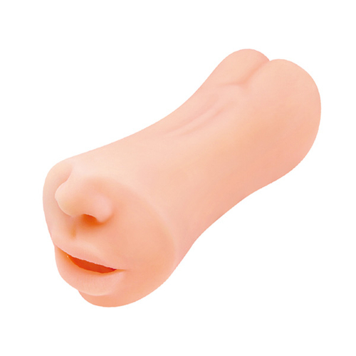 Телесный двустороний мастурбатор 19см ротик-вагина Pretty Love Crazy Bull Gemini BM-009215U