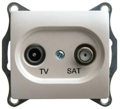 GLOSSA TV-SAT РОЗЕТКА оконечная 1DB, механизм, ПЕРЛАМУТРОВЫЙ