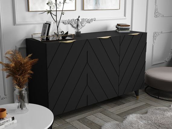 Комодино ПМ-390.12 Комод (Черный софт, Черный)