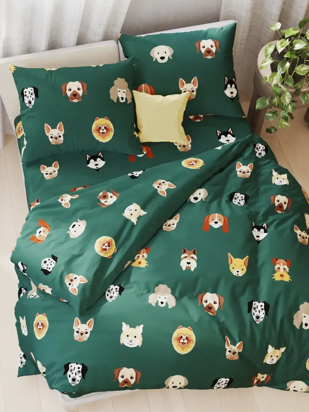 Наволочка комплект 2шт перкаль Сказка "Dogs " 40х40 см на молнии