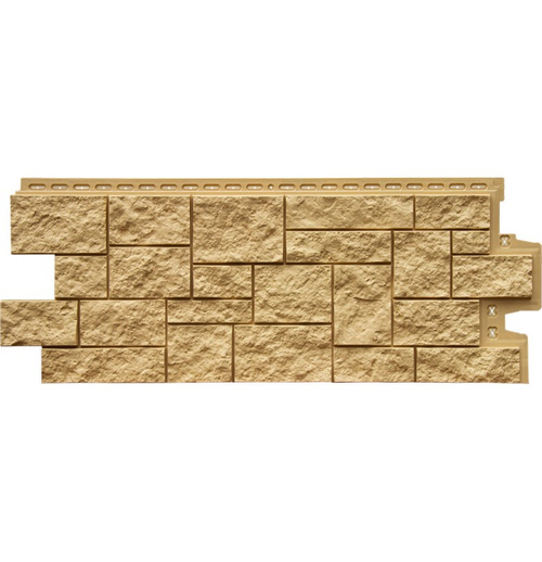 Фасадные панели (Цокольный Сайдинг) Grand Line Дикий Камень CLASSIC Песочный