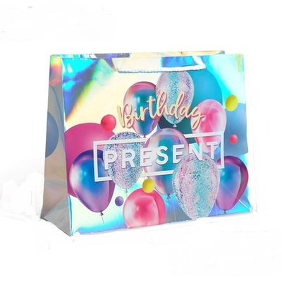 Пакет подарочный голографический, упаковка, «Birthday Present», 32×26×12 см