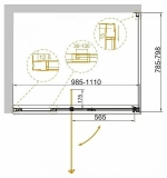 Душевой уголок Cezares Variante 100x80 VARIANTE-AH-1-100/110-80-C-Cr стекло прозрачное/профиль хром