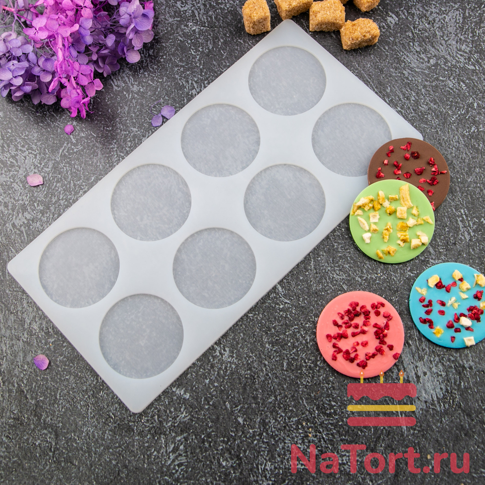 Силиконовый мат для отливки шоколада «Круги»