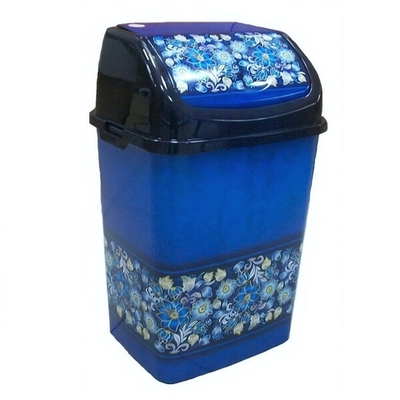 Ведро для мусора "Камелия", №3 18 л БУКЕТ черное1/12 РП-1013