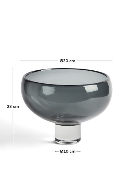 Ваза Sirau из серого стекла, диаметр 29,8 см