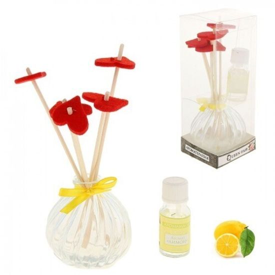 Подарочный набор с аромамаслом лимон "Сердце"