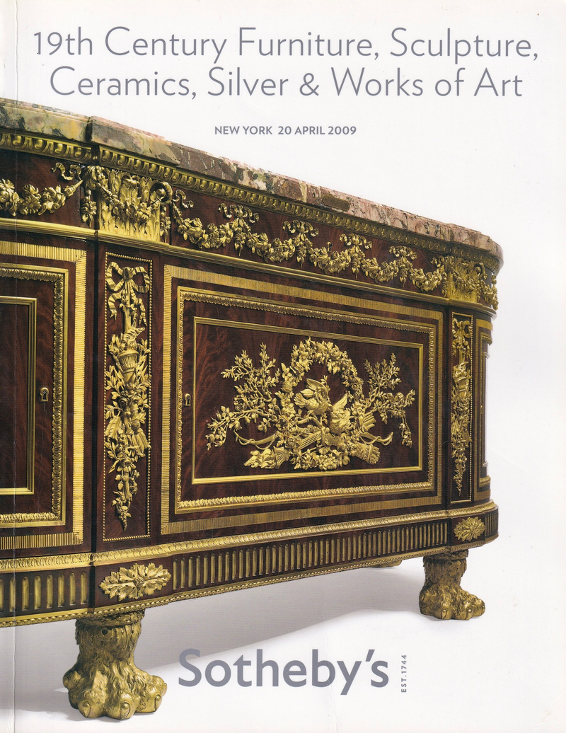 Каталог аукциона Sotheby's, Нью-Йорк, Мебель, скульптура, керамика, серебро и предметы искусства XIX века от 20 апреля 2009 года