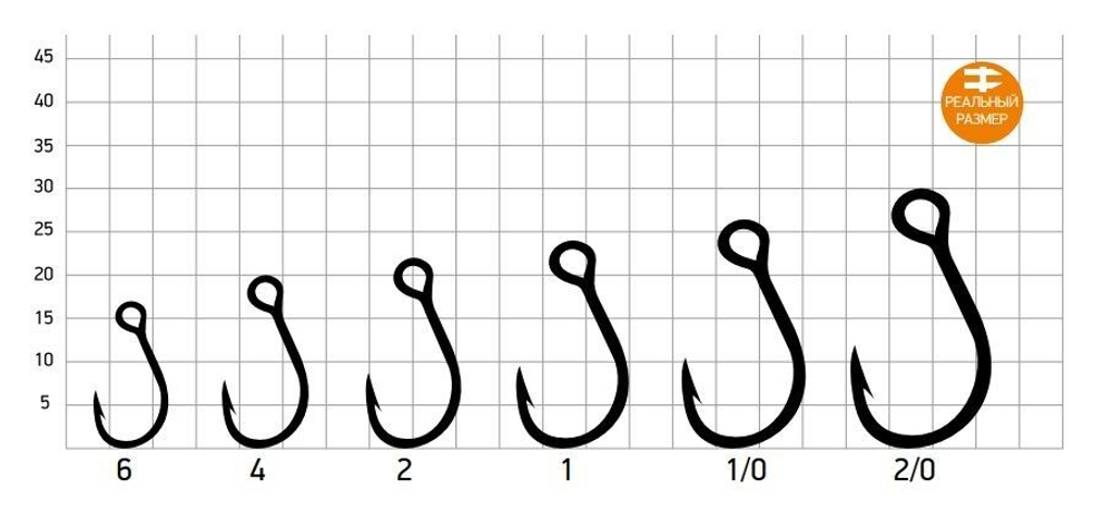 Крючки для рыбалки одинарные Saikyo SS075-BN IN-LINE EYE №1/0 (2 упк. по 6 шт.)