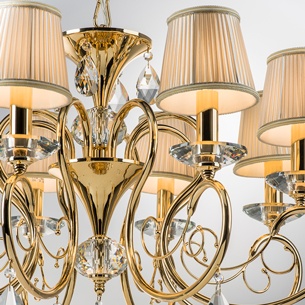 693082 Люстра подв RICERCO 8х40W E14 ЗОЛОТО