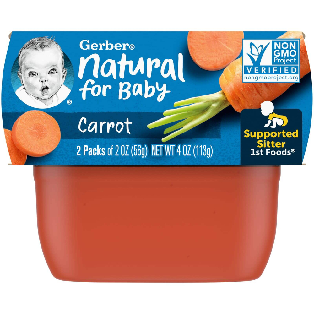 Gerber, морковь, 2 баночки по 56 г (2 унции)