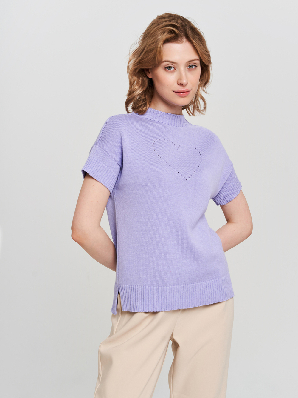 Джемпер "сердечко" сиреневый