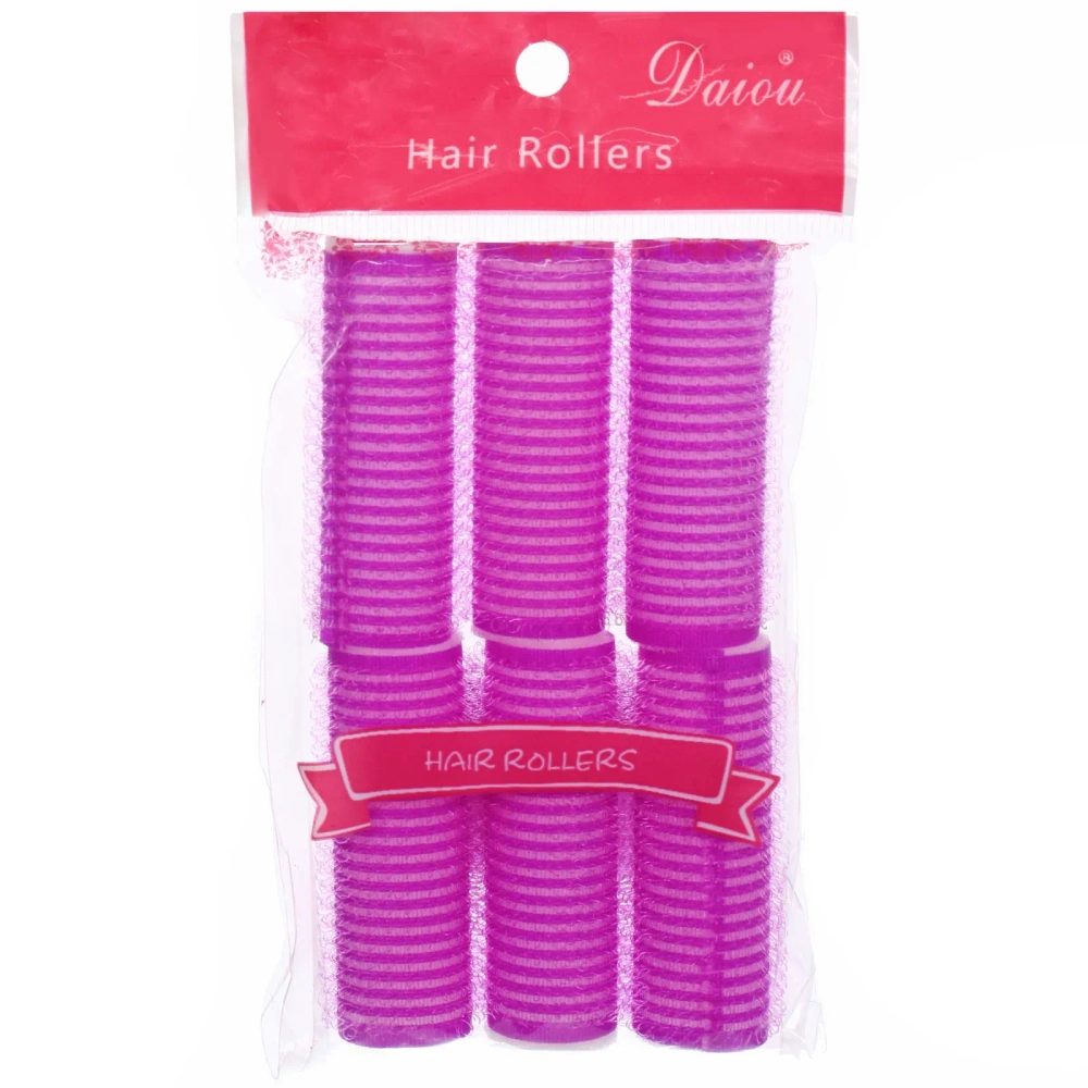 Бигуди-липучки с поролоном для сна мягкие 6шт «Безупречные Локоны», цвет фуксия, 6*2см