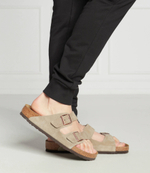 Шлепанцы кожаные arizona vl Birkenstock - коричневый(51461)