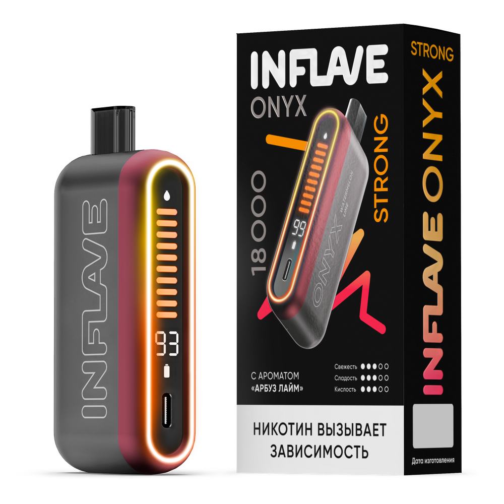 Inflave Onyx Strong Арбуз-лайм 18000 затяжек 20мг (2%)