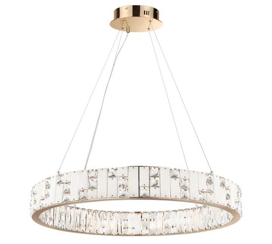 5072/100L HALL ODL24 615 золото/прозрачный/белый/металл/хрусталь/алебастр Люстра LED 80W 3700K CROSSA