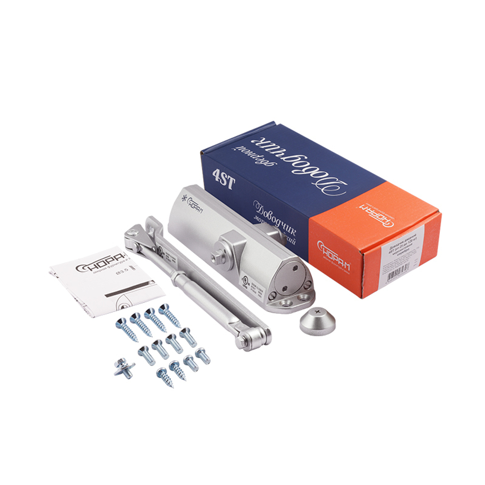 ДОВОДЧИК ДВЕРНОЙ НОРА-М 4ST (25-120 КГ) (СЕРЕБРО) МОРОЗОСТОЙКИЙ