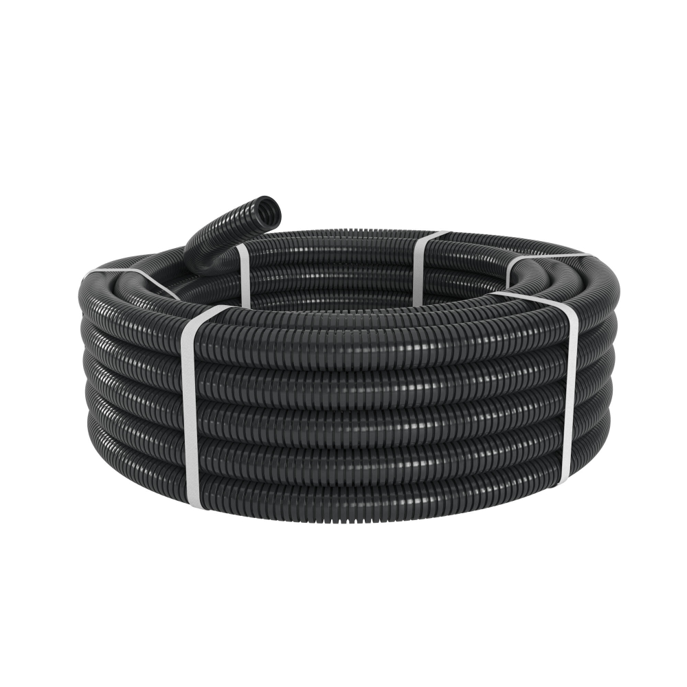 Труба ПА 6 гофр., HF, DN36мм, RoHS, HB, Dвн 36,3 мм, Dнар 42,5 мм, цвет чёрный, без протяжки