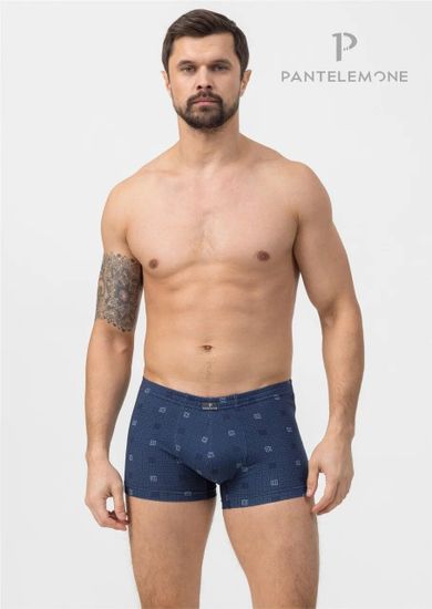 Трусы мужские боксеры Pantelemone PMH-1452, клетка темно-синяя