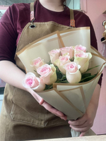 Букет из 9 нежно-розовых роз 50см