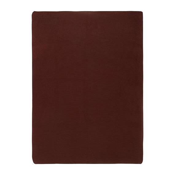 Плед из хлопка жемчужной вязки коричневого цвета из коллекции essential, 130x180 см