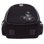 Ранец GRIZZLY анатомическая спинка, c брелоком, для девочек, "HEARTS", чёрный 36х28х20 см, RAz-586-5/1