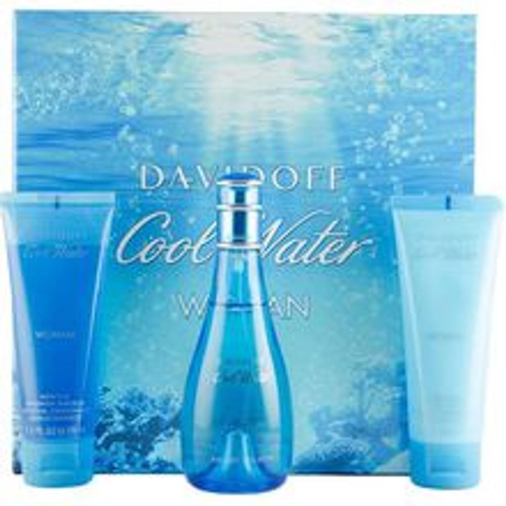 Davidoff Cool Water Woman Great Gift Set EDT 100 ml body lotion 75 ml Cool Water and Cool Water Shower Gel 75 ml 100ml