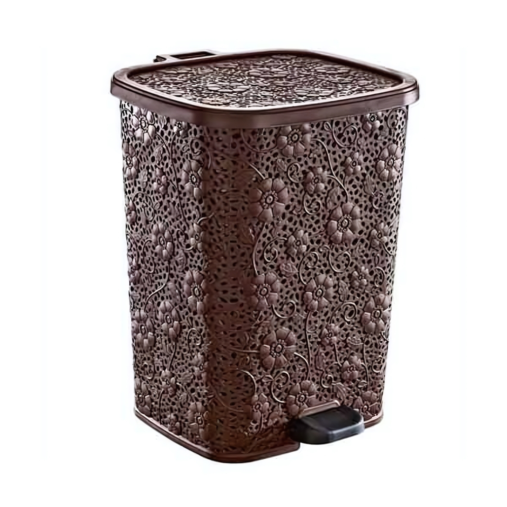 Мусорное ведро с педалью 6 лт АЖУРНОЕ коричневый