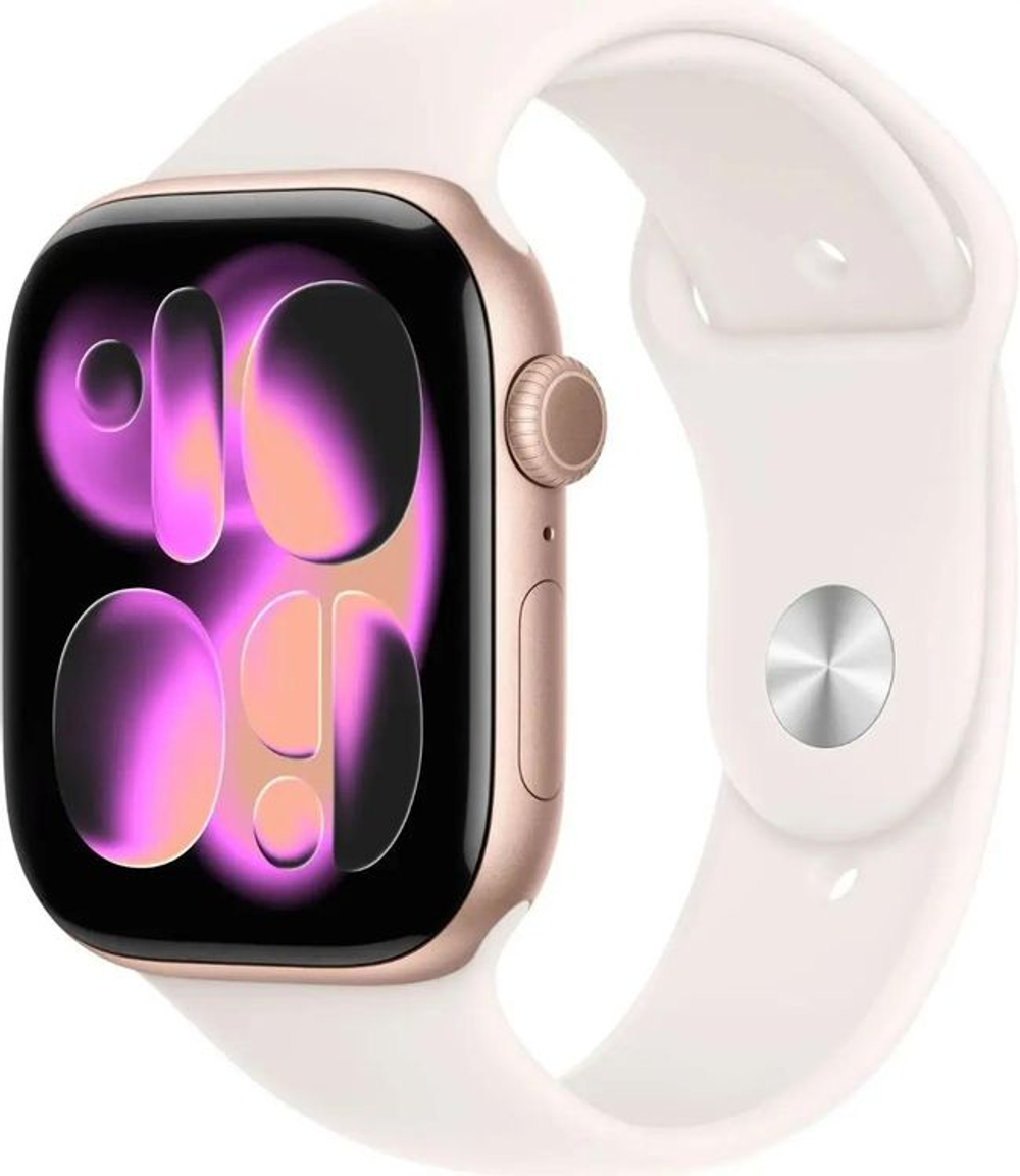 Смарт-часы Apple Watch Series 11 A3333,  46мм,  белый/розовое золото
