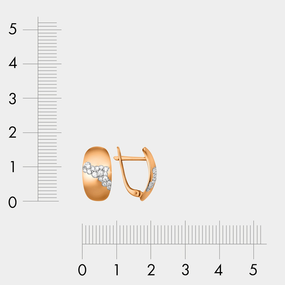 Серьги золотые с фианитами из розового золота 585 пробы для женщин (арт. 40181500)
